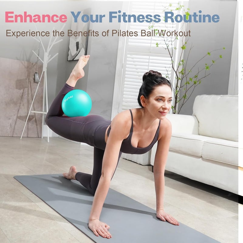 kisnbld Small Exercise Ball, 9 Inch Mini Pilates Ball, Anti Burst and Slip Resistant Mini Yoga Ball for Stability, Fitness, Physical Therapy, Stretching & Core Strength Workout at Home Gym & Office - Image 4